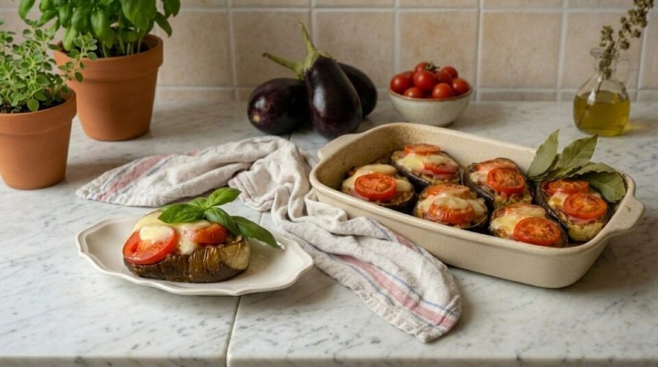 Melanzane ripiene alla caprese in forno o in friggitrice ad aria
