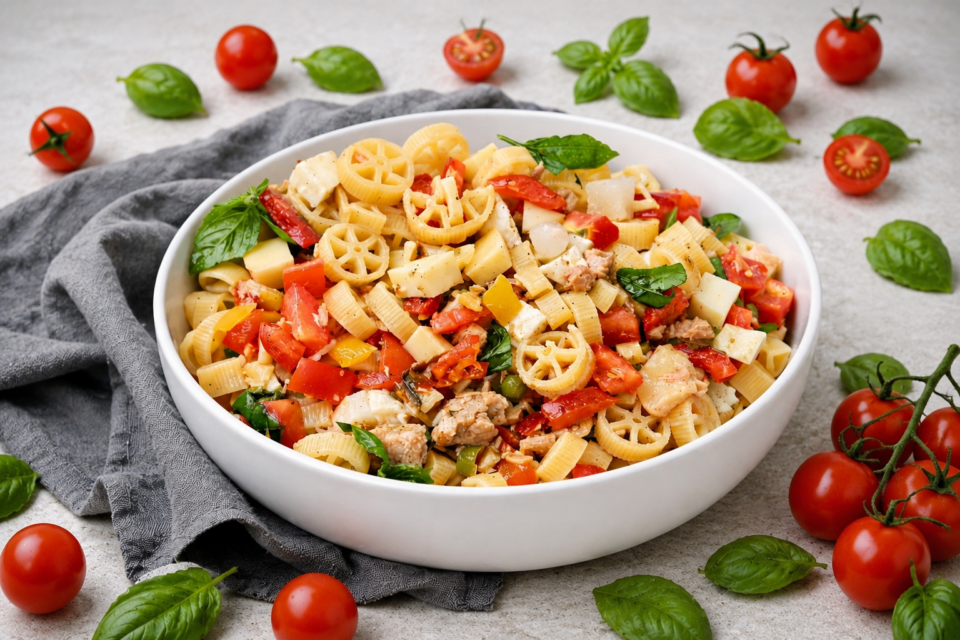 L'insalata di pasta Mediterranea ricca