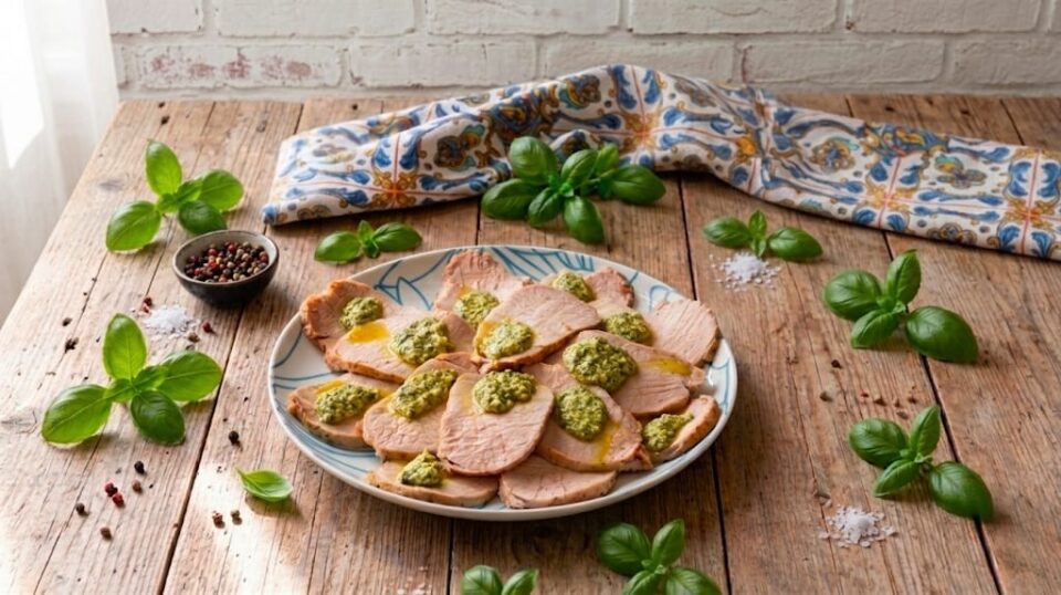 Lonza cotta al sale con salsa fredda