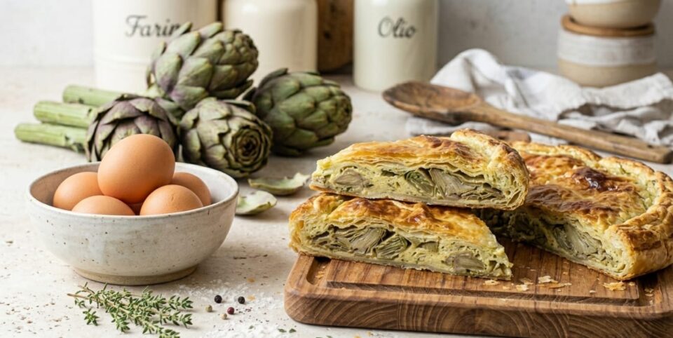 Torta salata carciofi e pasta sfoglia