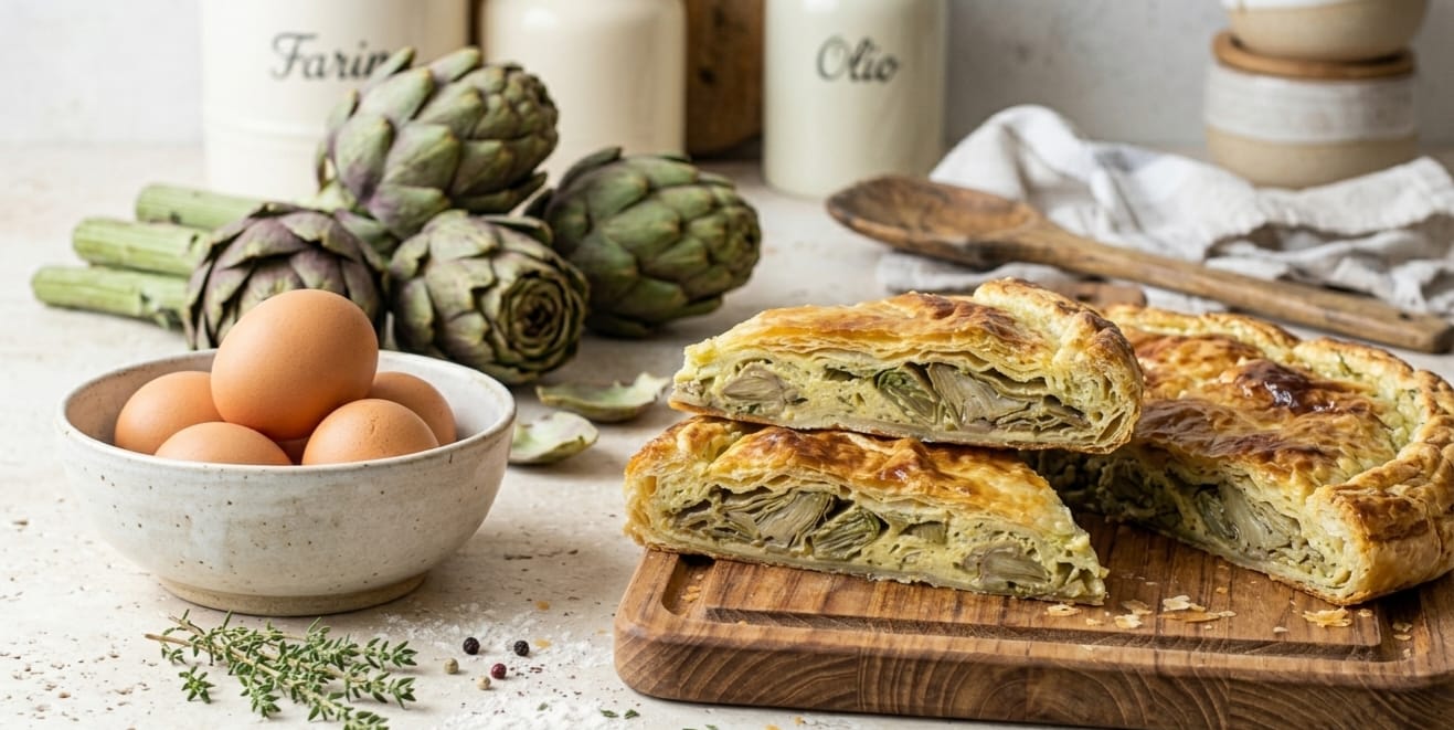 Torta salata carciofi e pasta sfoglia
