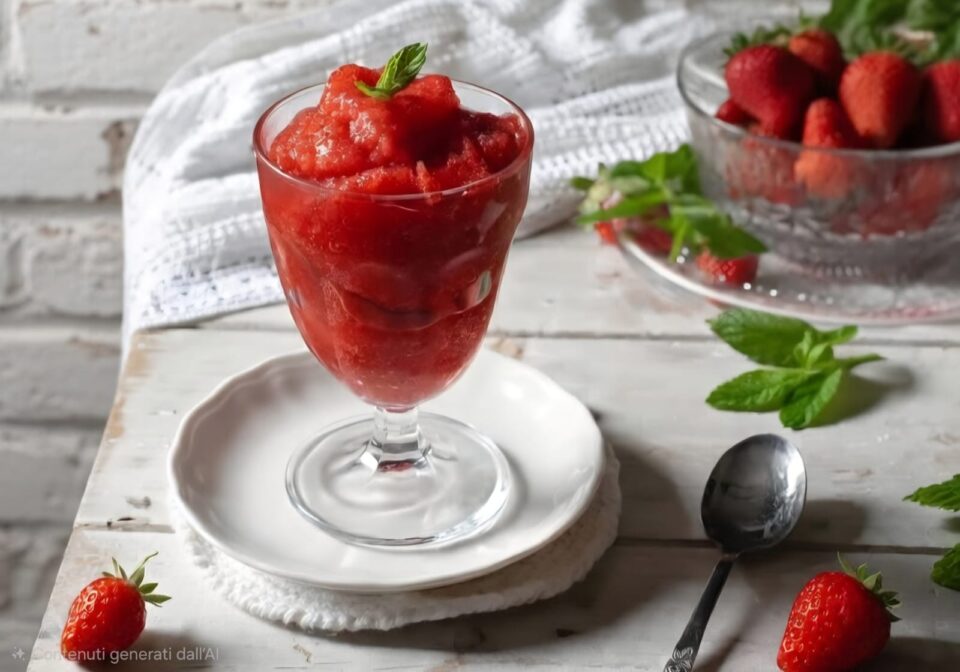Granita siciliana alle fragole
