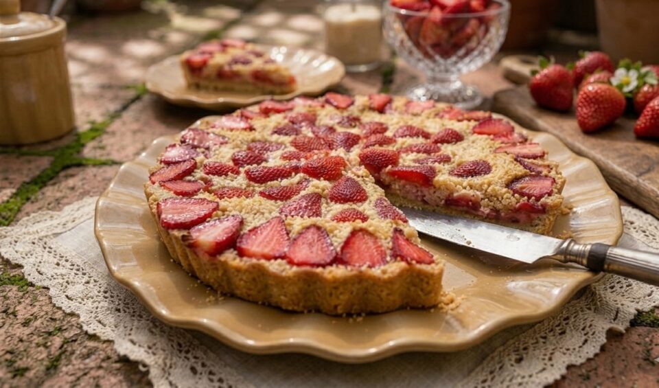 Sbriciolata con marmellata di fragole