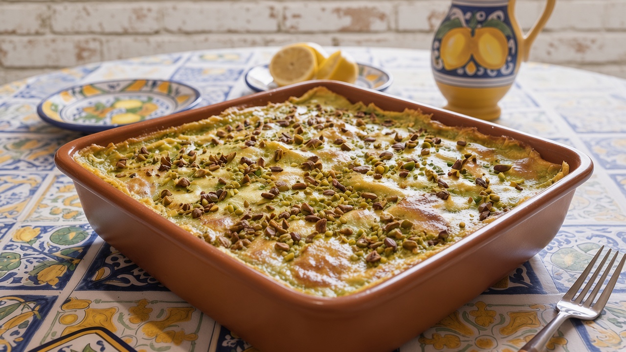 Pasticcio di lasagne al pistacchio di Bronte