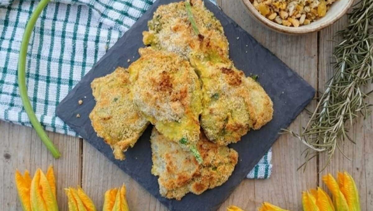 Fiori di zucca filanti impanati alla siciliana