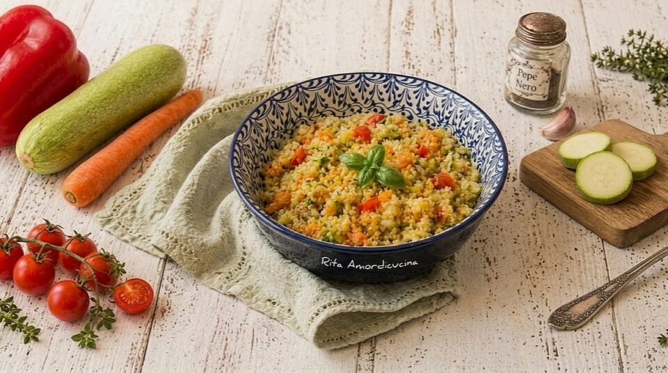 Insalata di quinoa e verdure fresca e saporita