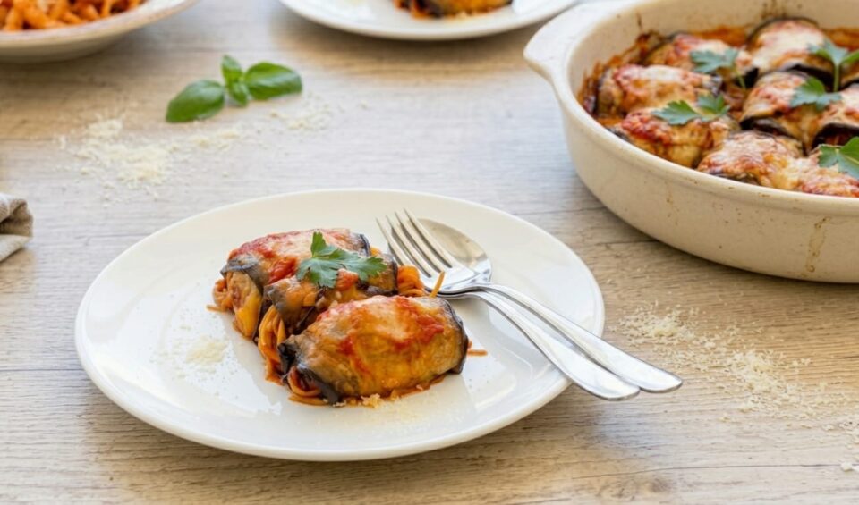 Doppiette di melanzane con spaghetti alla Messinese