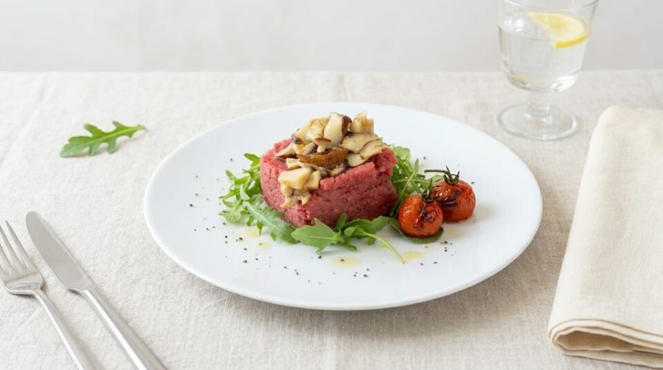 La tartare di manzo con pomodorini confit