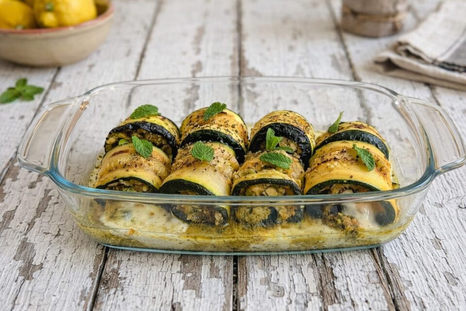 Involtini di zucchine al profumo di pesto