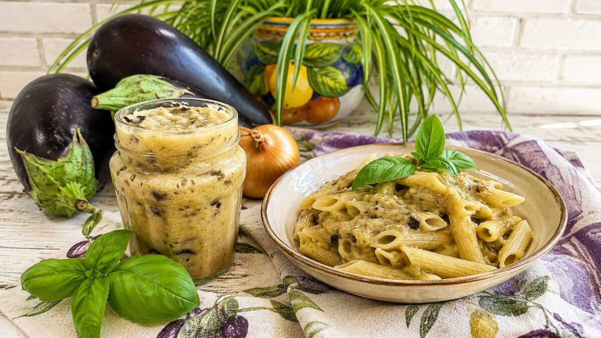 La conserva di pesto di melanzane