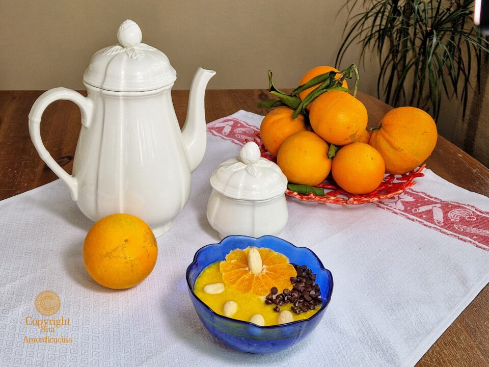 Porridge vegano al mandarino