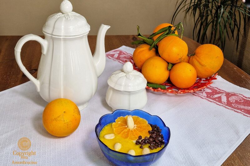 Porridge vegano al mandarino