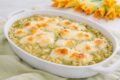 Pasta filante gratinata con crema e fiori di zucca