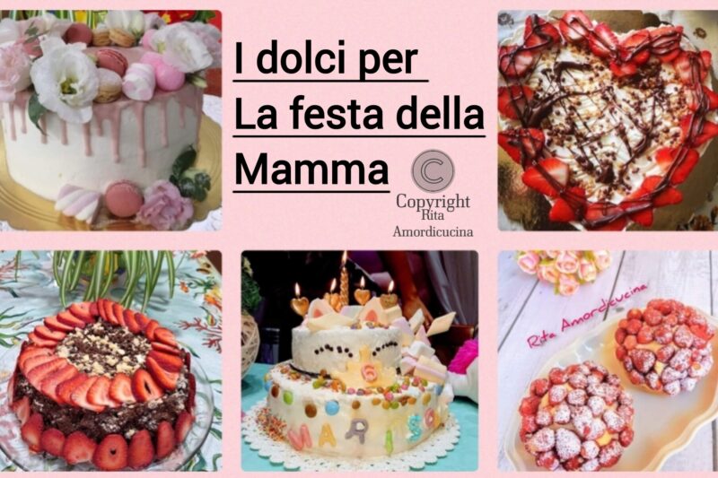 Raccolta di dolci per la festa della mamma