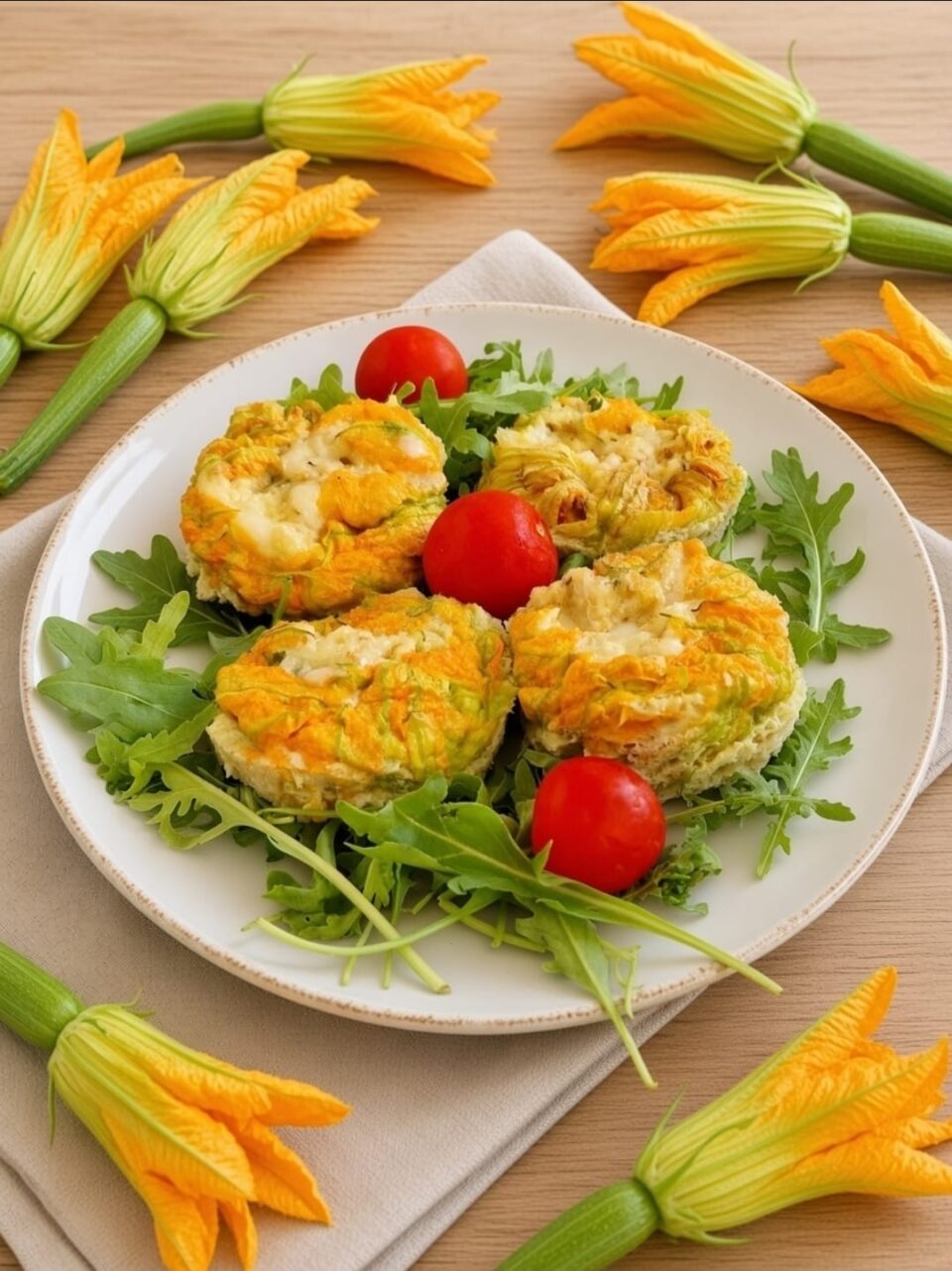 Fagottini ai fiori di zucca filanti alla siciliana