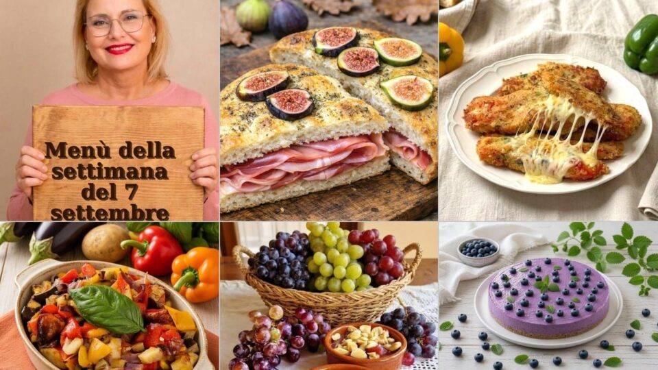 
Menù della settimana del 7 settembre
