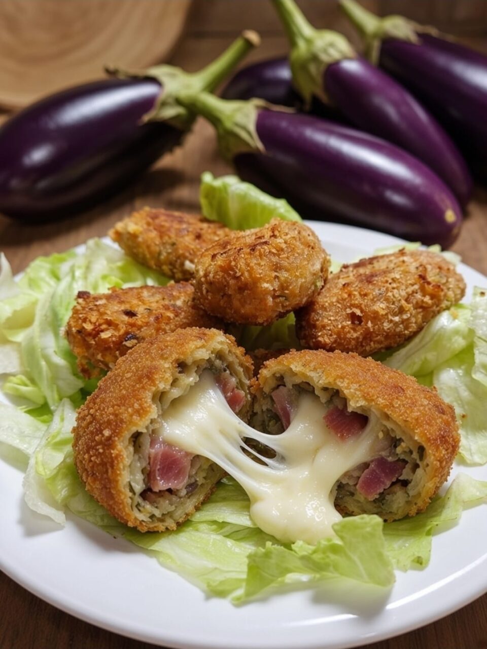 Polpette di melanzane filanti e farcite alla siciliana