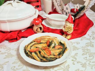 La treccia di sfoglia salmone e spinaci