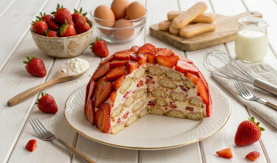 Zuccotto alle fragole e yogurt