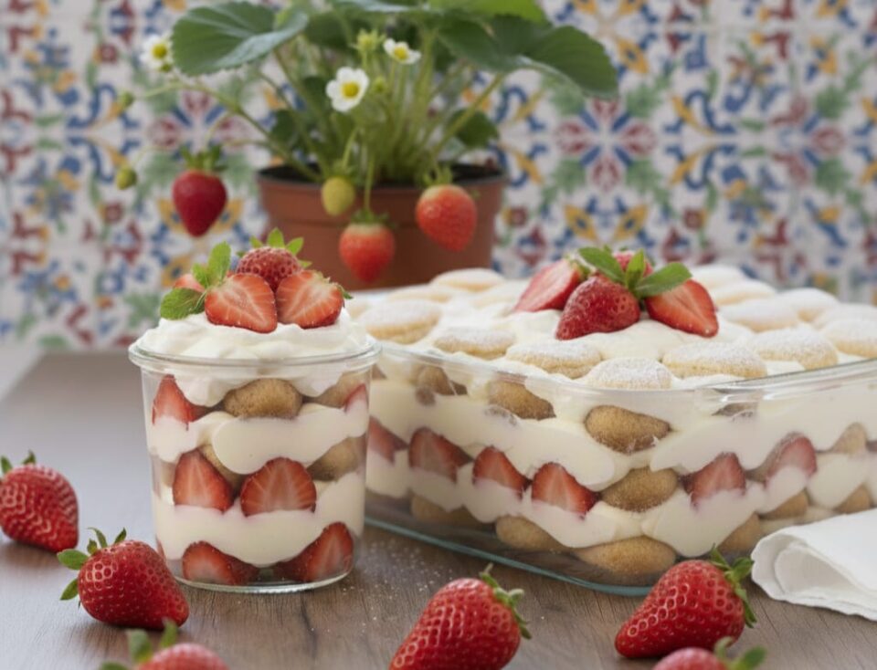 Tiramisù alle fragole con uova pastorizzate
