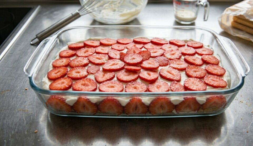 Tiramisù alle fragole con uova pastorizzate