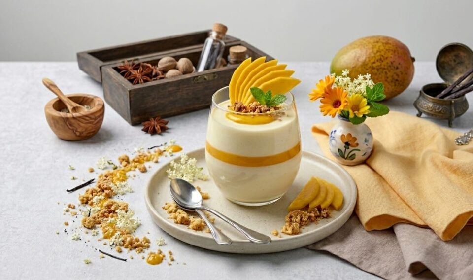Dessert al mango e mandorle