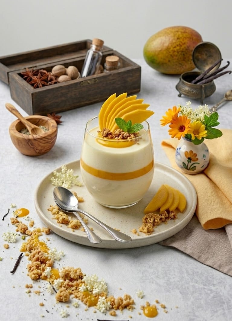 Dessert al mango e mandorle
