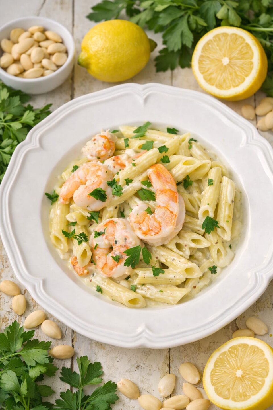 Pasta con mazzancolle e pesto di limoni cremoso