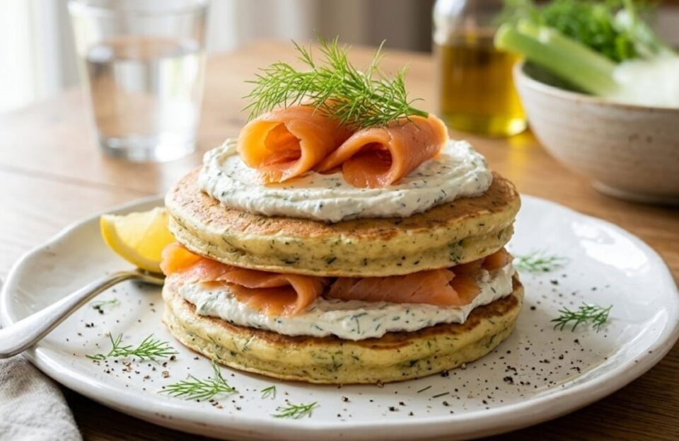 Pancake salati per il brunch allo yogurt
