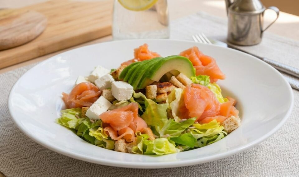 Insalata di Salmone Affumicato Avocado e Feta
