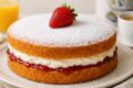 La torta Paradiso con panna e fragola