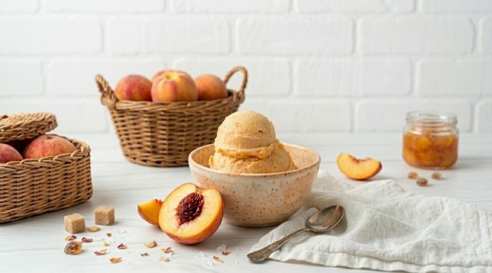 Gelato alla pesca senza gelatiera 