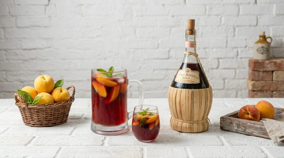 pesche al vino