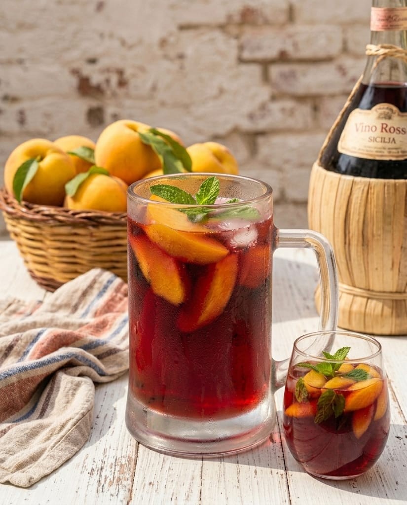 Pesche al vino
