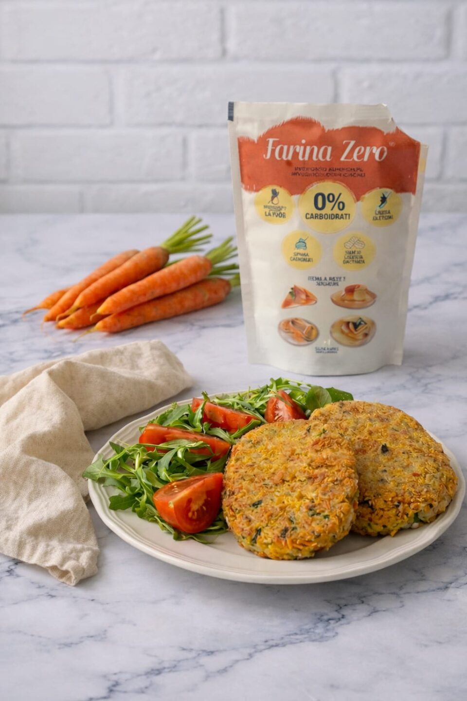 Cotolette di carote con farina e pane Nuvola Zero