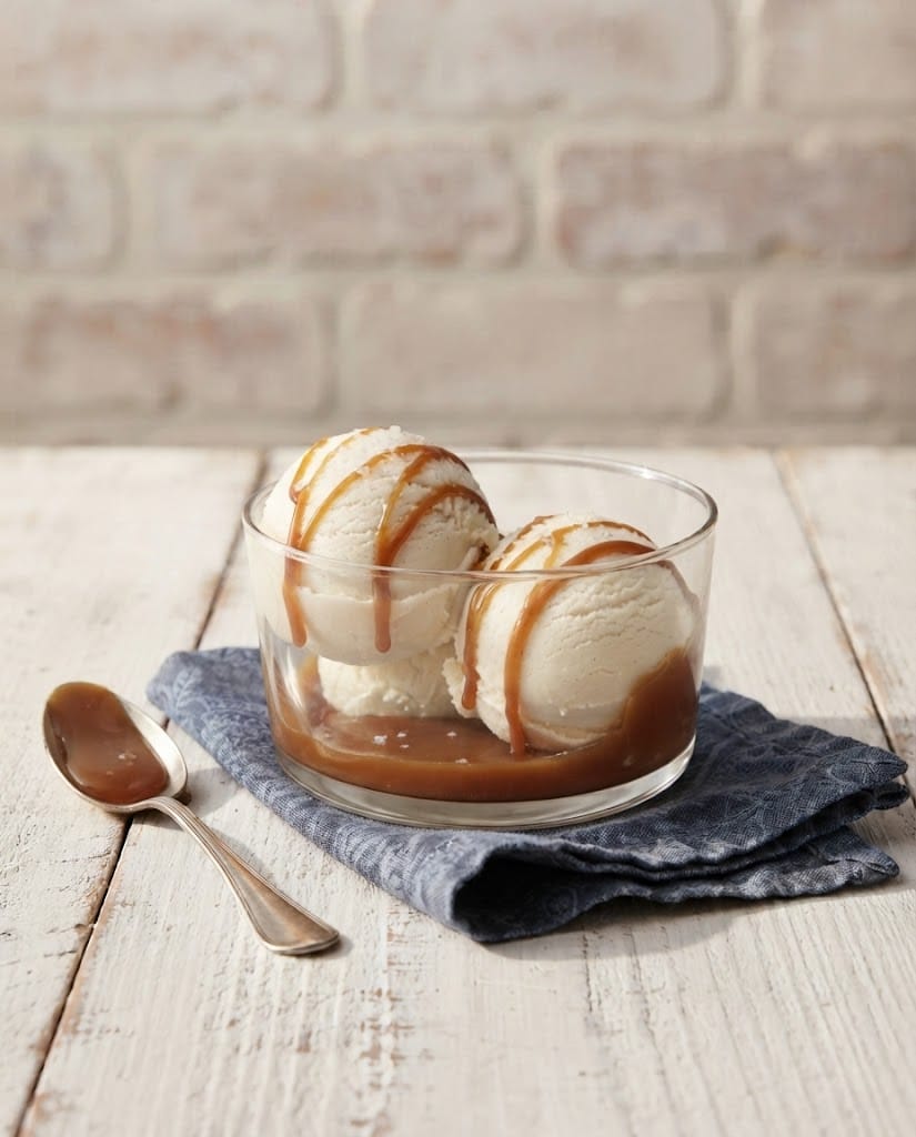 Gelato al caramello salato senza gelatiera
