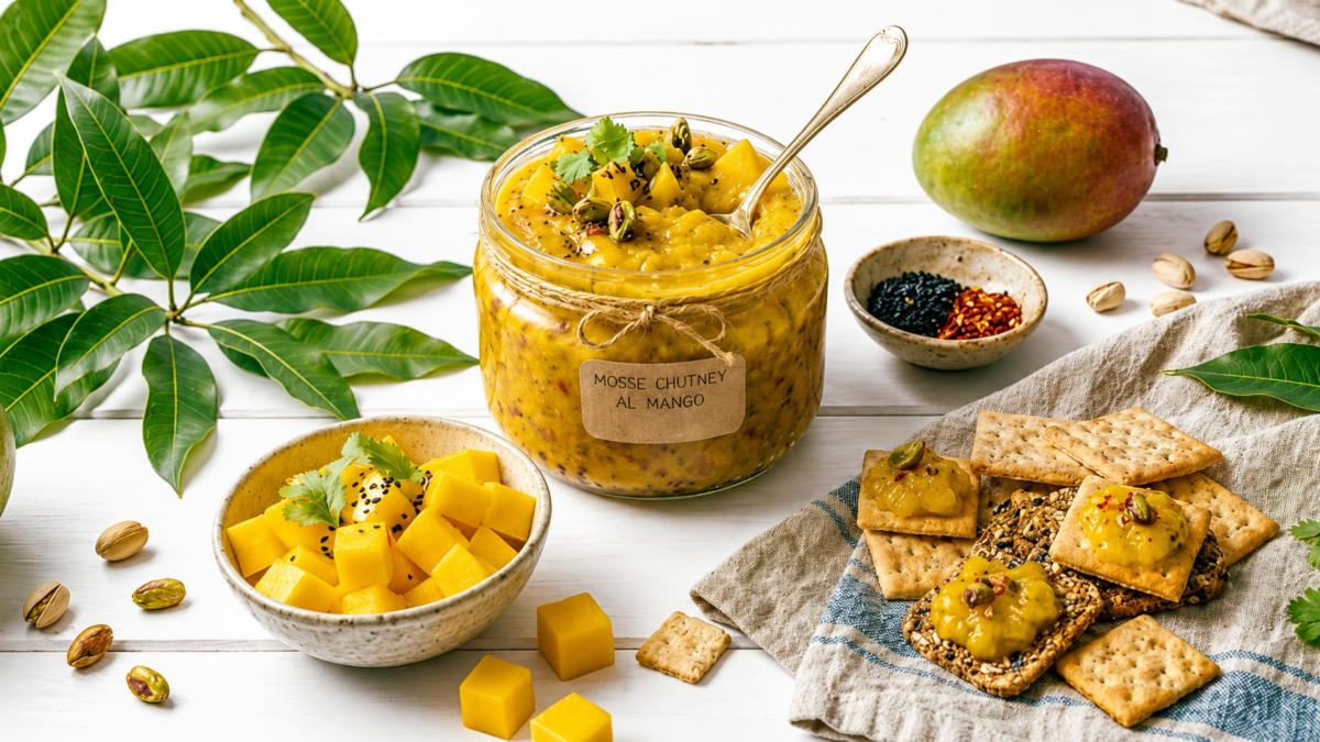 Mousse al Philadelphia e chutney di mango