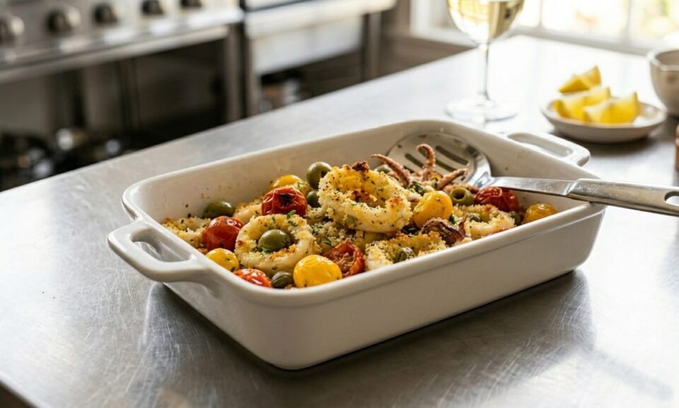 Anelli di calamari alla siciliana in forno o in friggitrice ad aria 