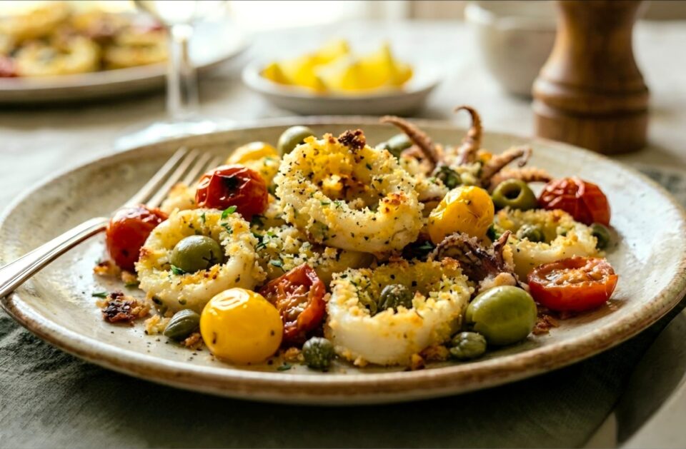 Anelli di calamari alla siciliana in forno o in friggitrice ad aria