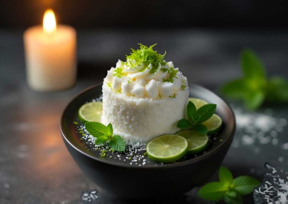 Semifreddo al cocco e al lime senza gelatiera
