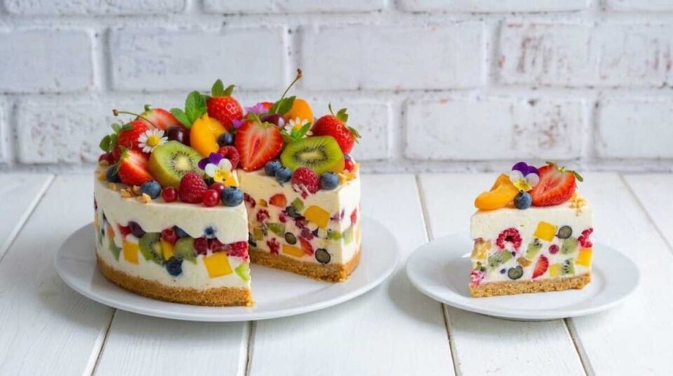 Torta fredda allo yogurt greco e frutta