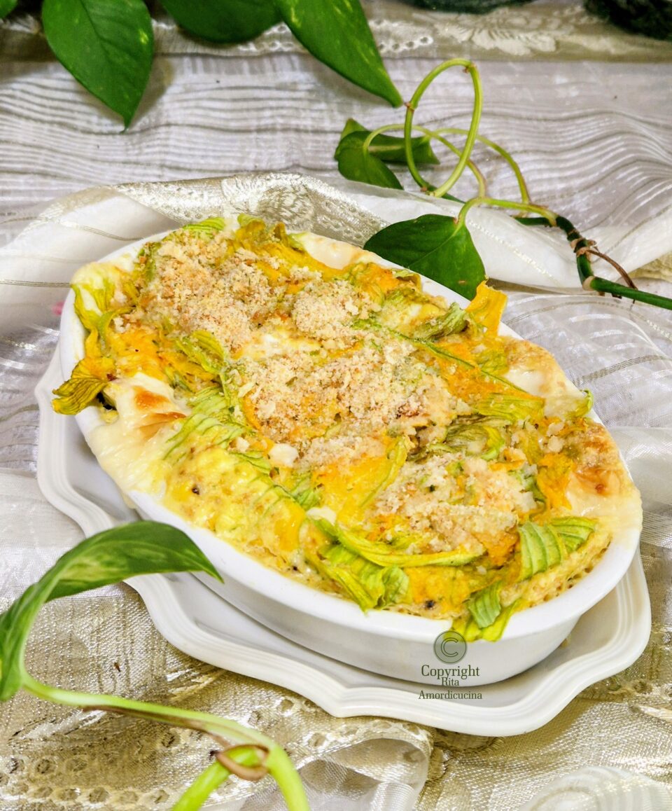 Soufflé ai fiori di zucca