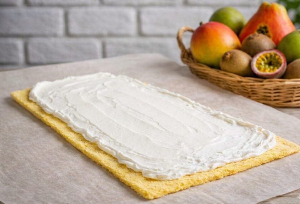 Rotolo soffice tropicale alla crema Chantilly