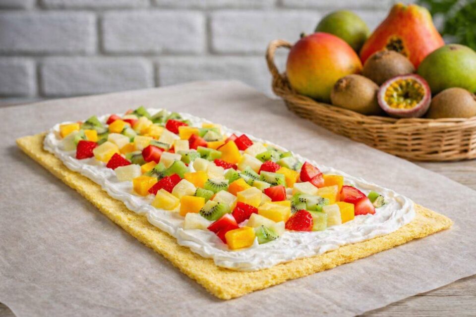 Rotolo soffice tropicale alla crema Chantilly