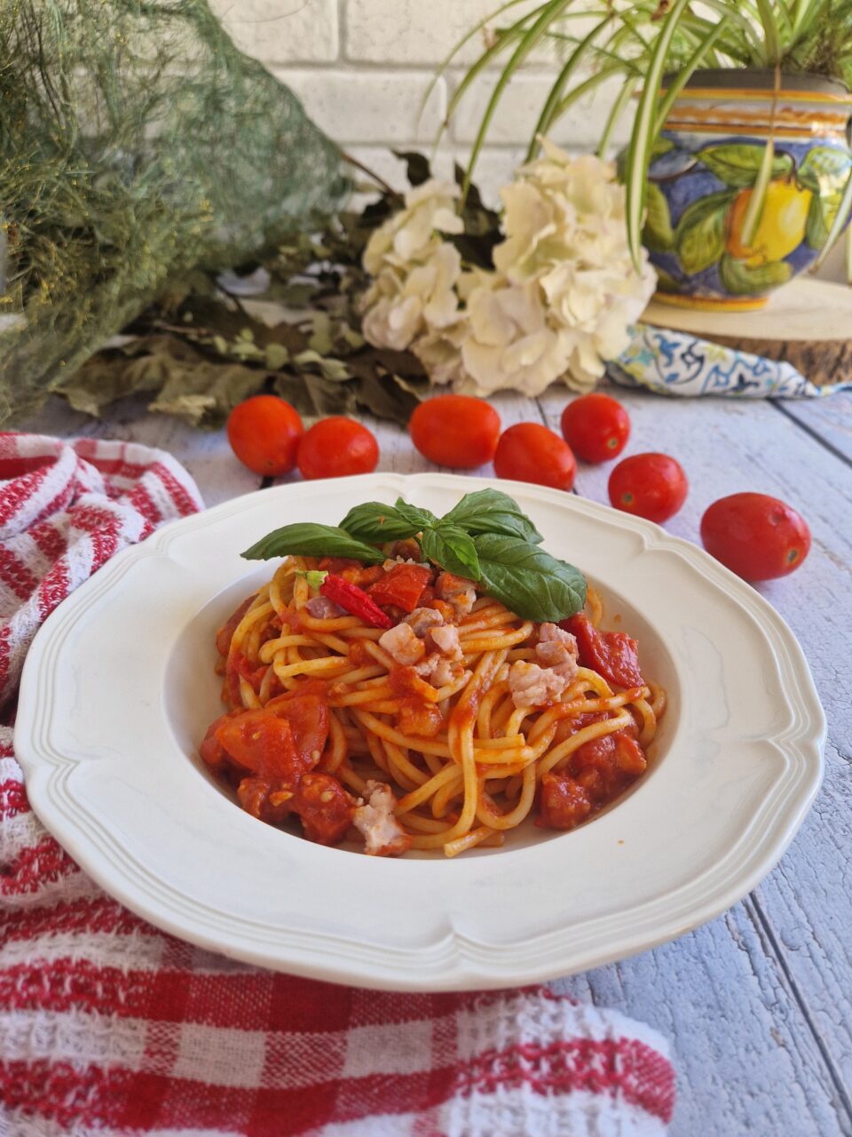 La pasta alla amatriciana