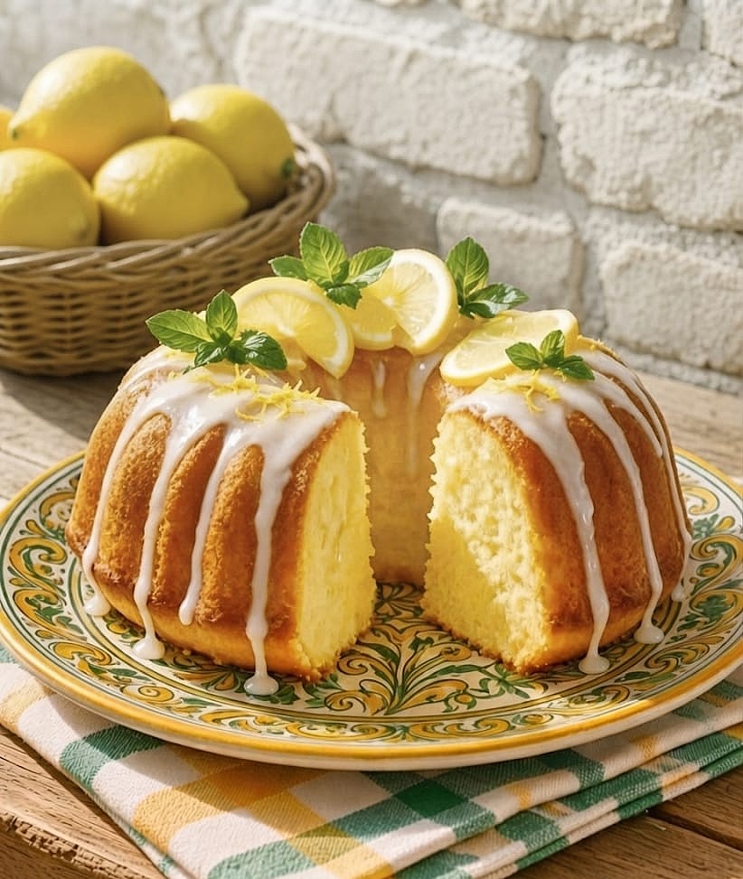 Ciambellone alla ricotta con glassa al limone
