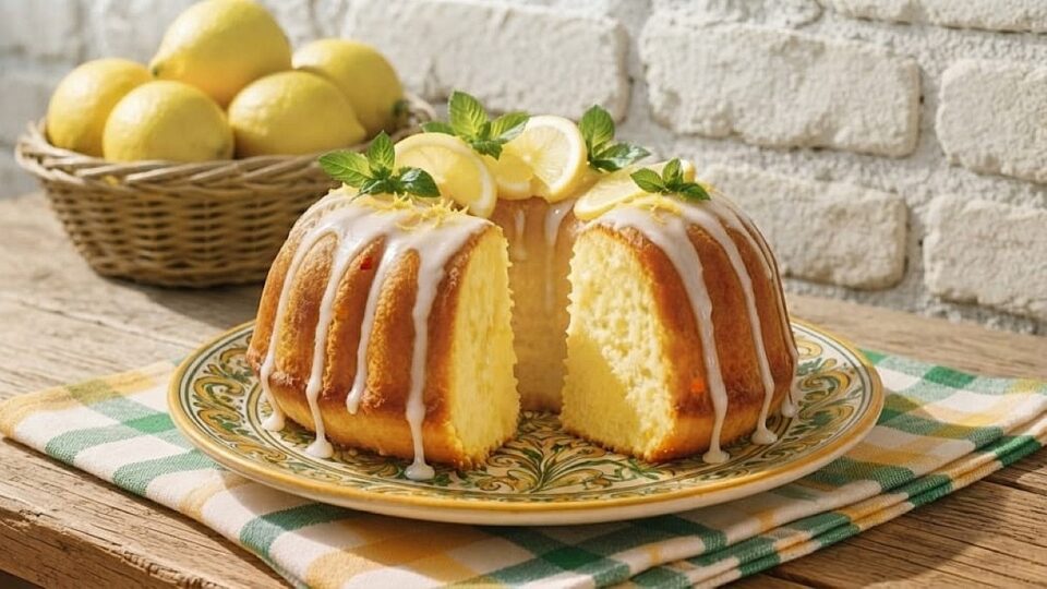 Ciambellone alla ricotta con glassa al limone