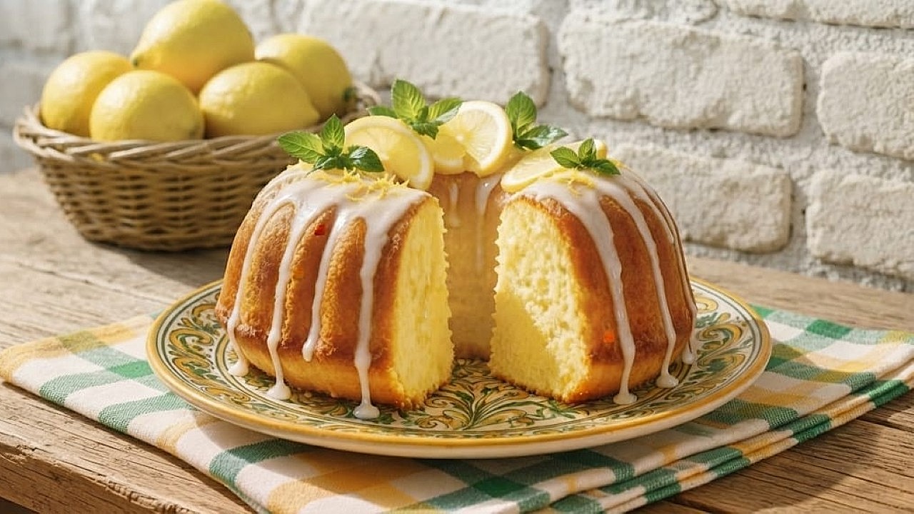 Ciambellone alla ricotta con glassa al limone