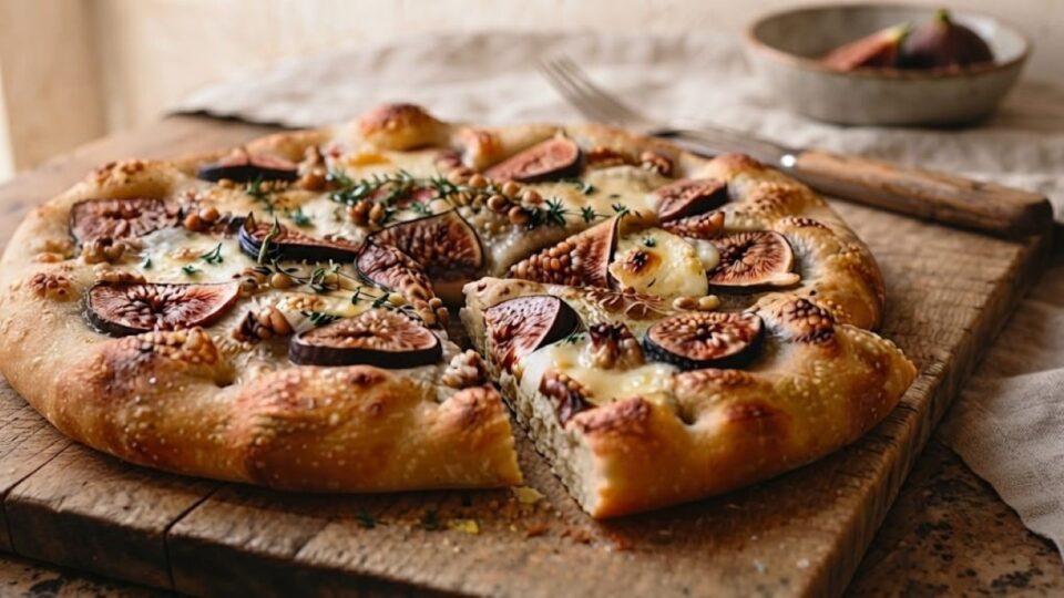 Focaccia con fichi e tuma