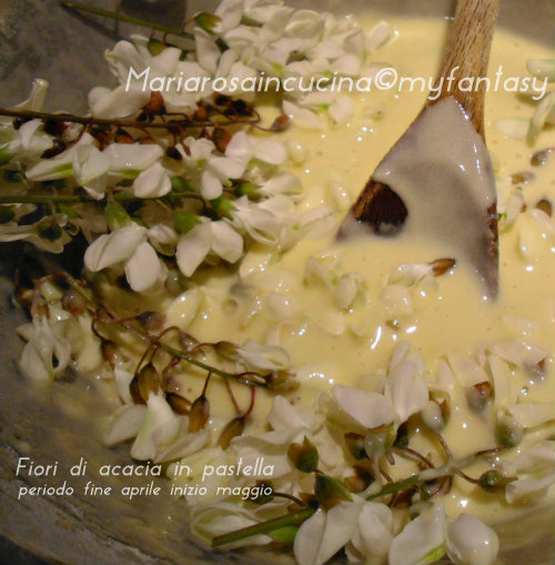 frittelle fiori acacia pastella